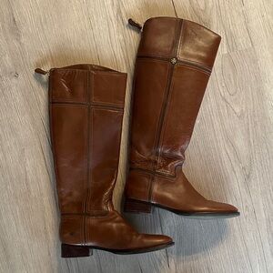 Tory Burch Brown Leather Riding Boots